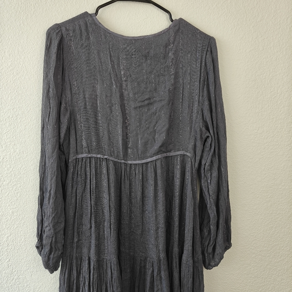 Blue Boheme NWT Grey Serenity Boho Cottagecore Long Sleeve Midi Dress Size S/M - Picture 12 of 13